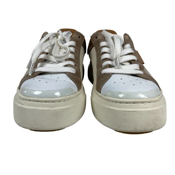 Tory Burch Lady Bug Sneaker Cream Brown Womens Size 6.5 - Picture 3 of 15